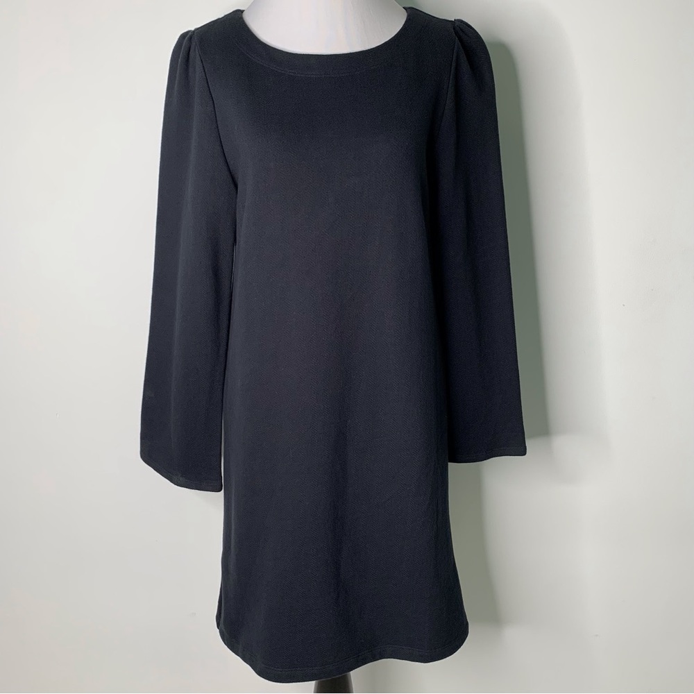 Emerson Frye LBD Women's 100% Cotton Black Long Balloon Sleeve Dress Size Small